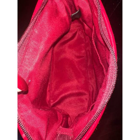 Vintage Coach 6094 Signature Demi Pouch Red Khaki Y2K Baguette + Pearl Charm